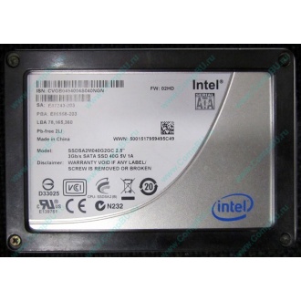 Нерабочий SSD 40Gb Intel SSDSA2M040G2GC 2.5" FW:02HD SA: E87243-203 (Лосино-Петровский)